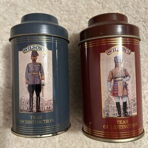 Wilson Teas of Distinction Tin Set - Gray and Brown